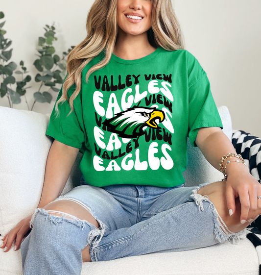 VALLEY VIEW EAGLES Retro Wave tee