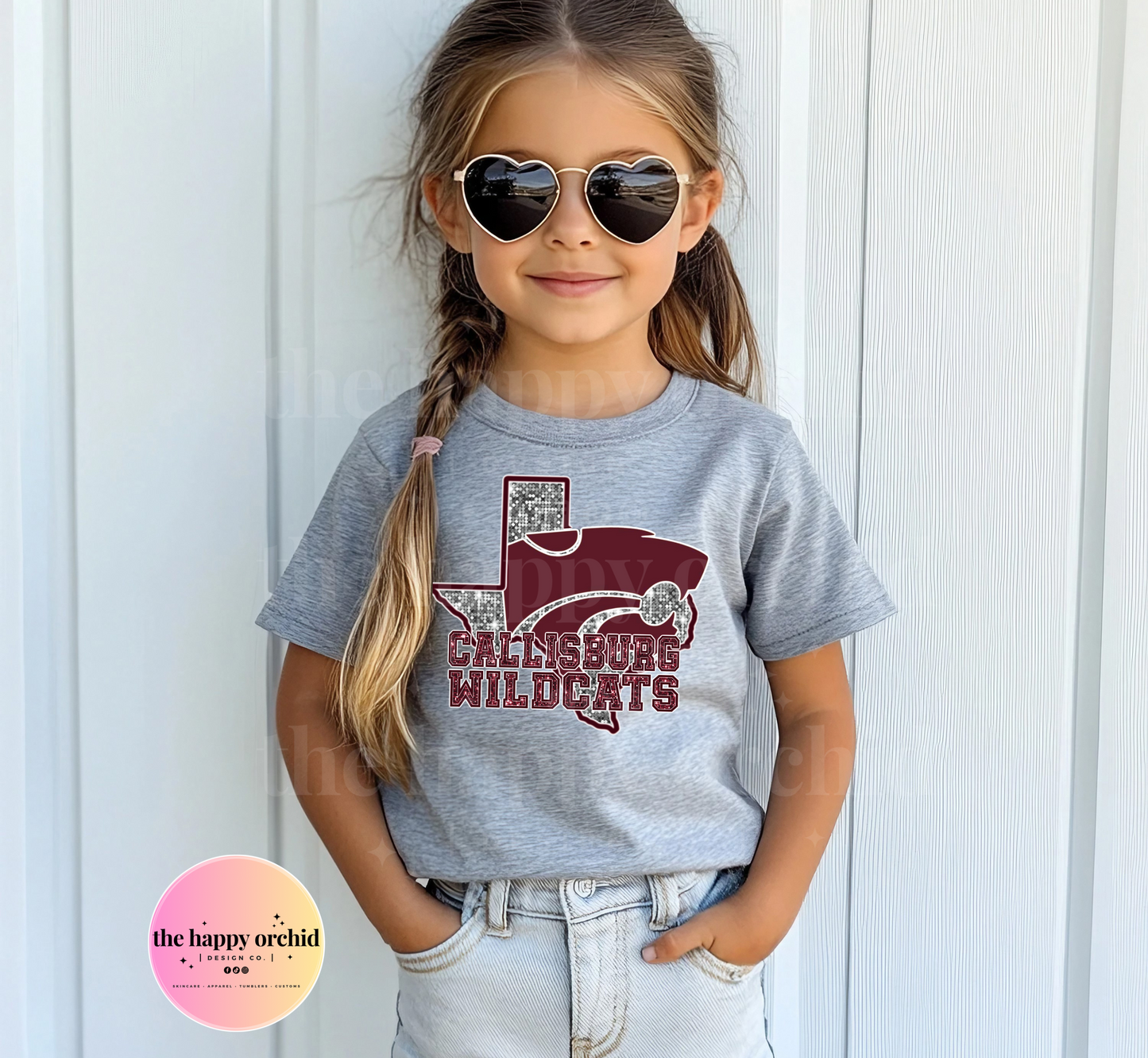 NEW Youth Callisburg Wildcats State GLITTER Top