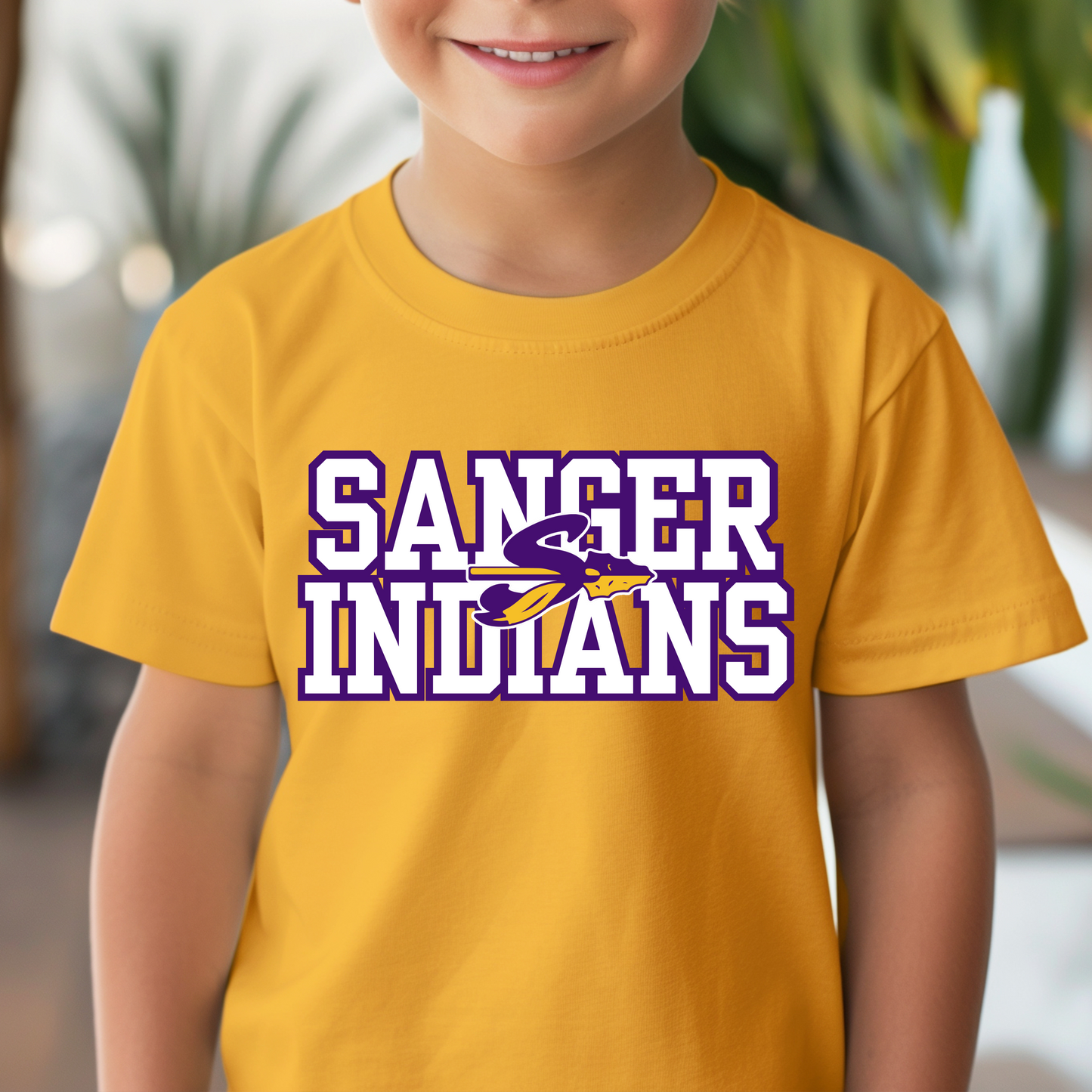 Youth SANGER INDIANS Logo Top