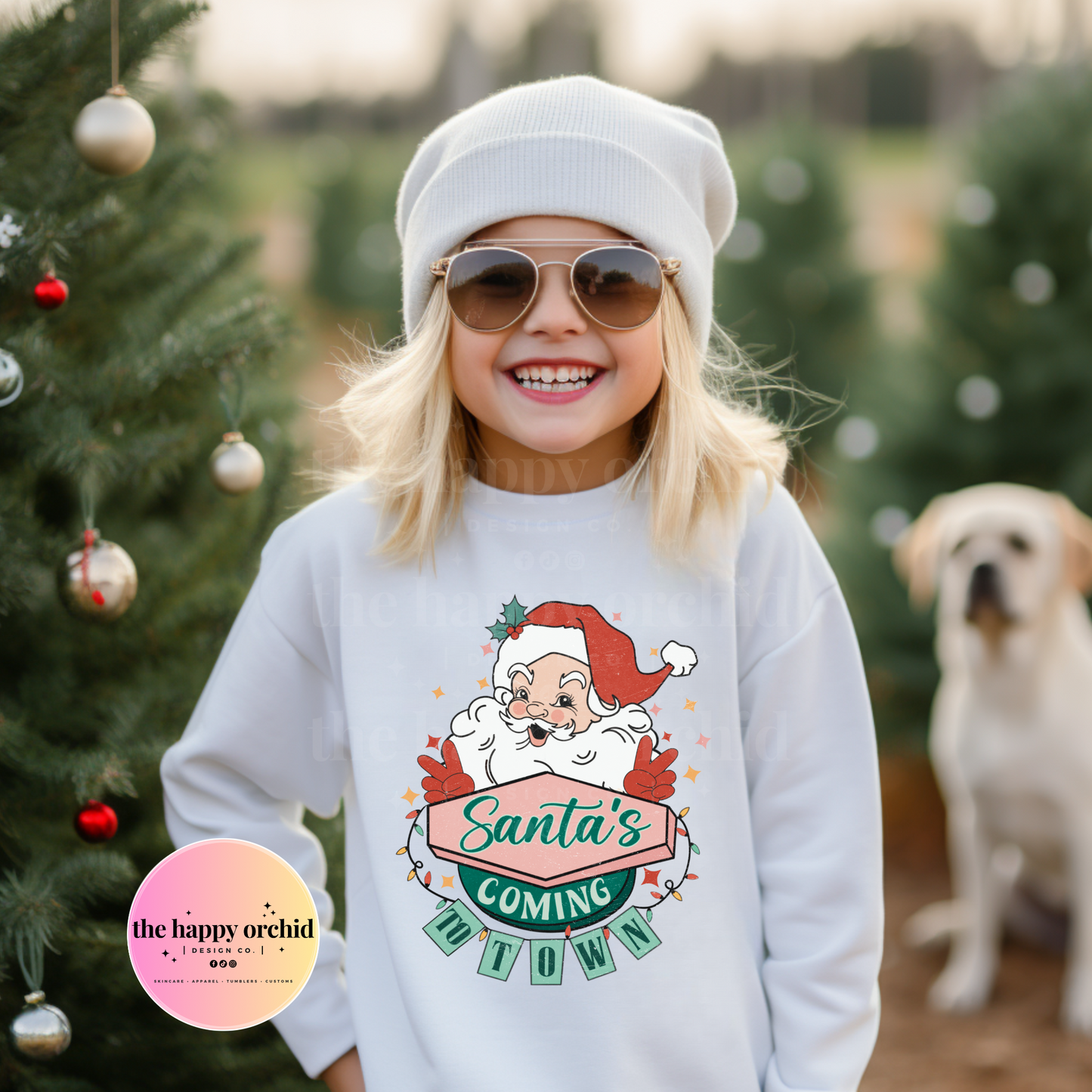 Youth SANTA’S COMING TO TOWN Retro Top