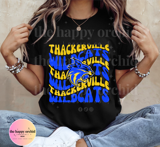 THACKERVILLE WILDCATS Retro Wave Top