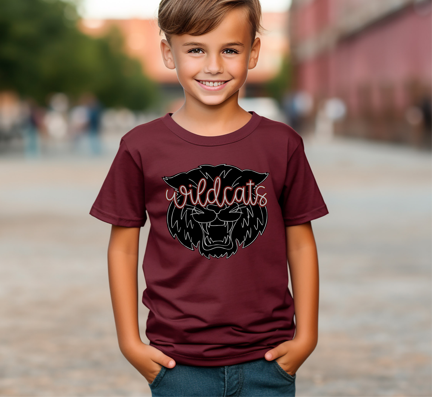 Youth WILDCATS Mascot Top