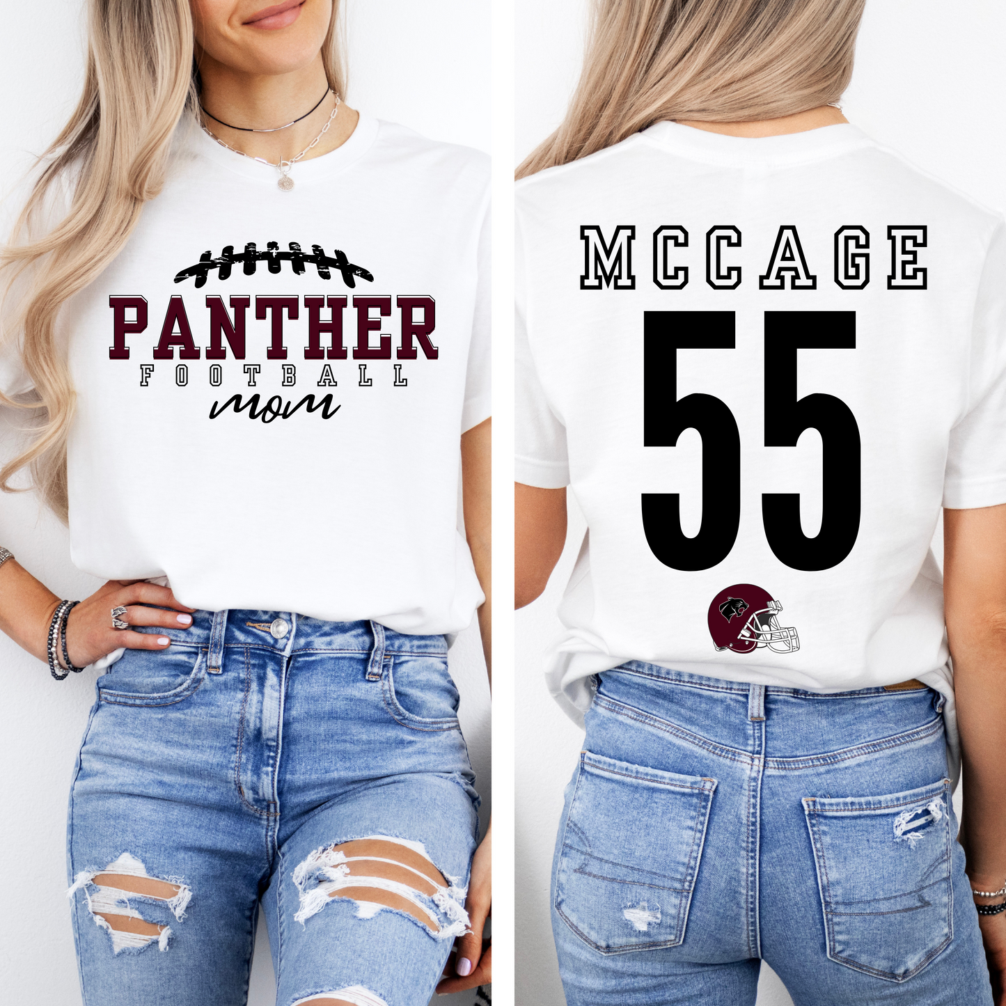 PANTHER FOOTBALL MOM - SAINT JO Personalized Tee