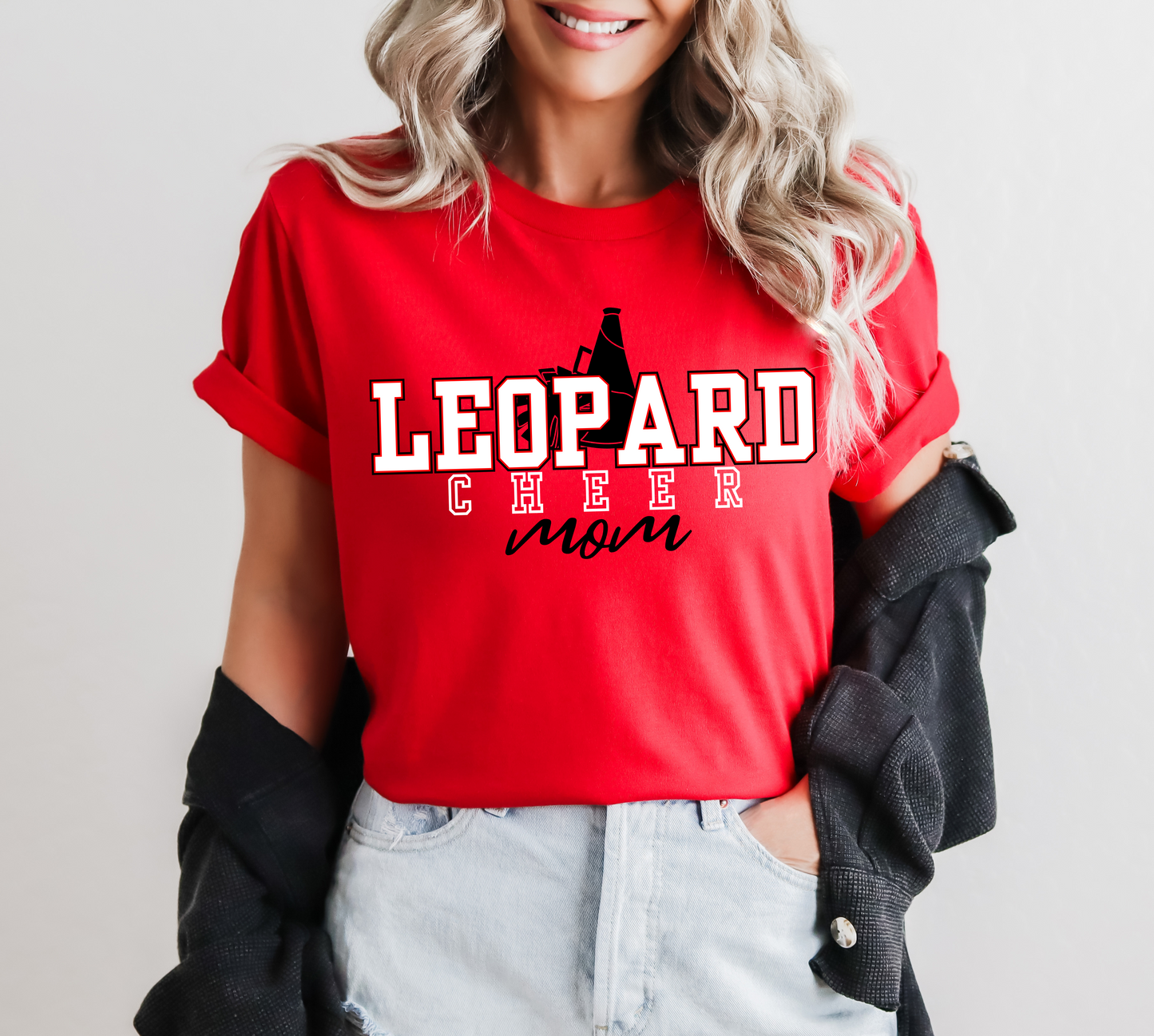 LEOPARD CHEER MOM Top