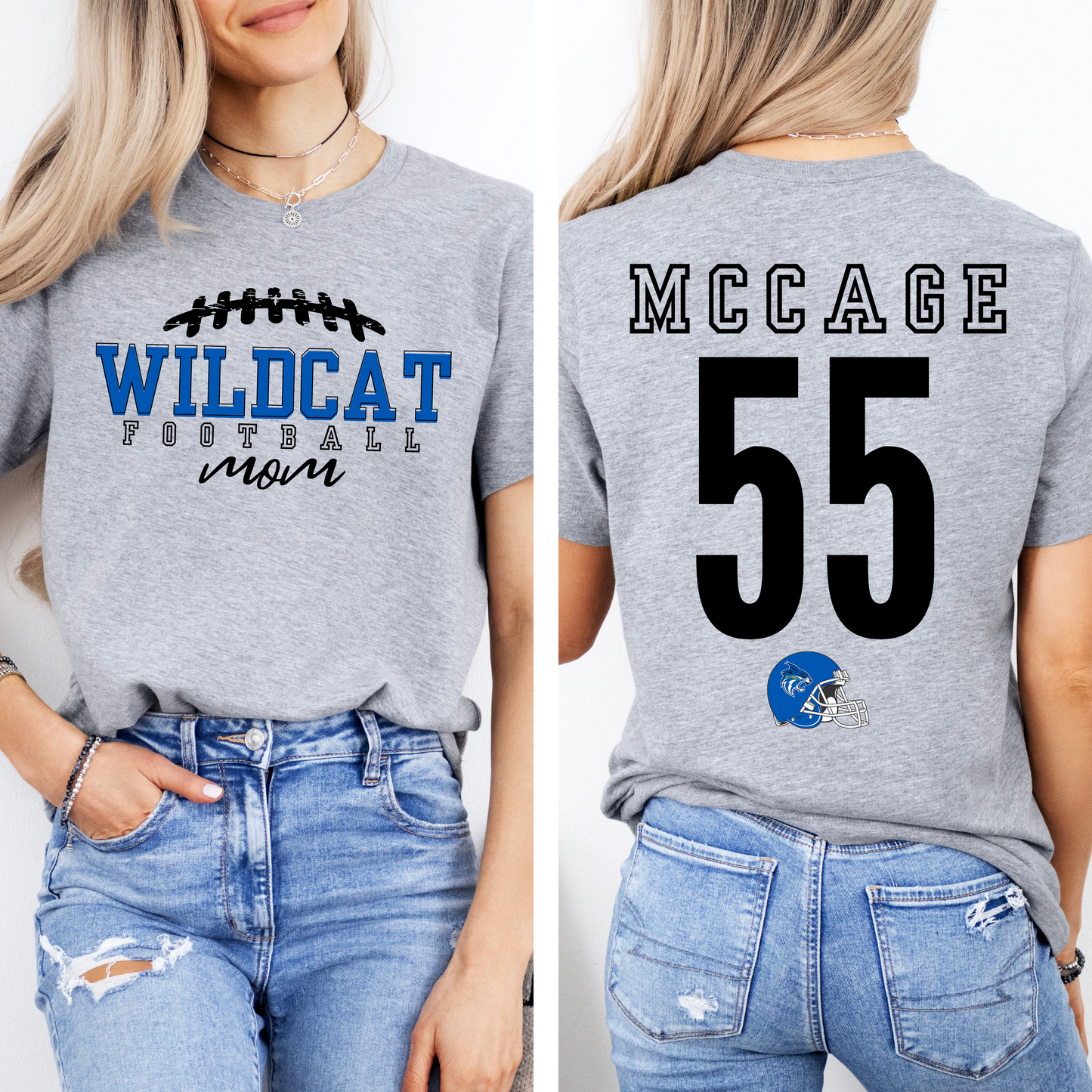 WILDCAT FOOTBALL MOM - THACKERVILLE Personalized Tee