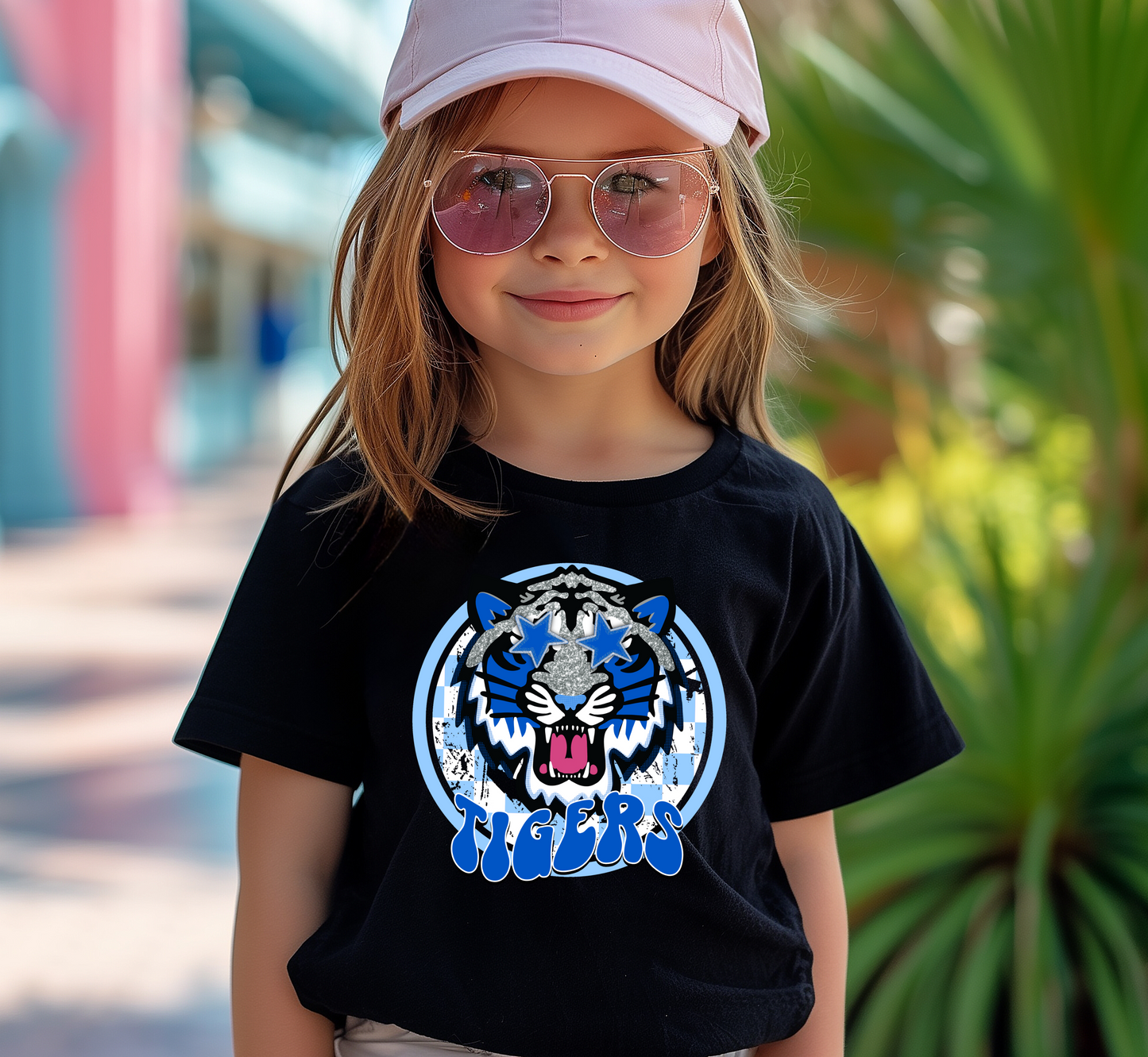 Youth RETRO TIGERS Faux Glitter Top