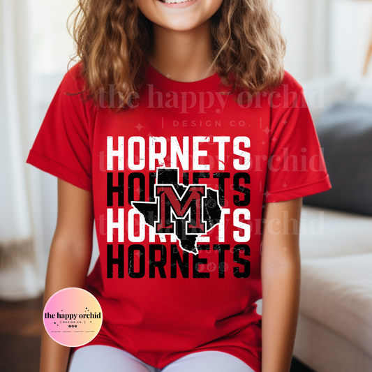 (NEW) Youth DISTRESSED HORNETS Top