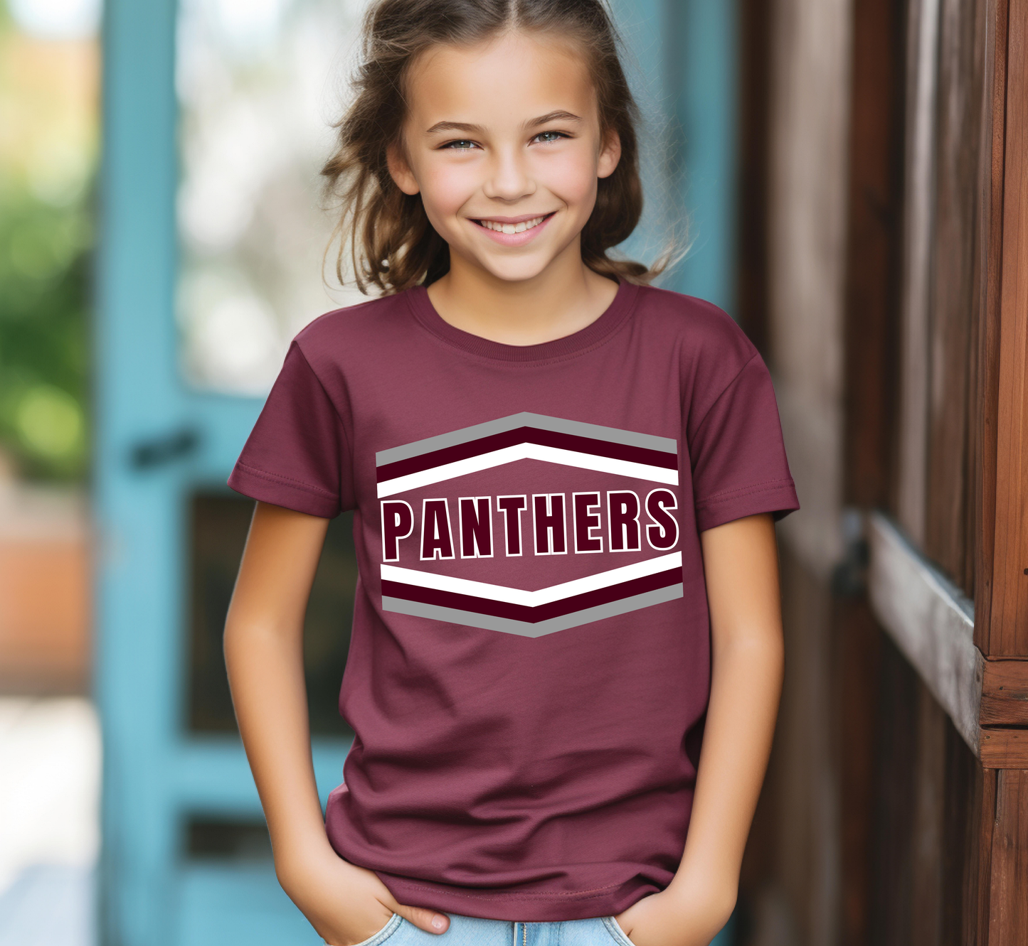 Youth PANTHERS Arrow Block Top