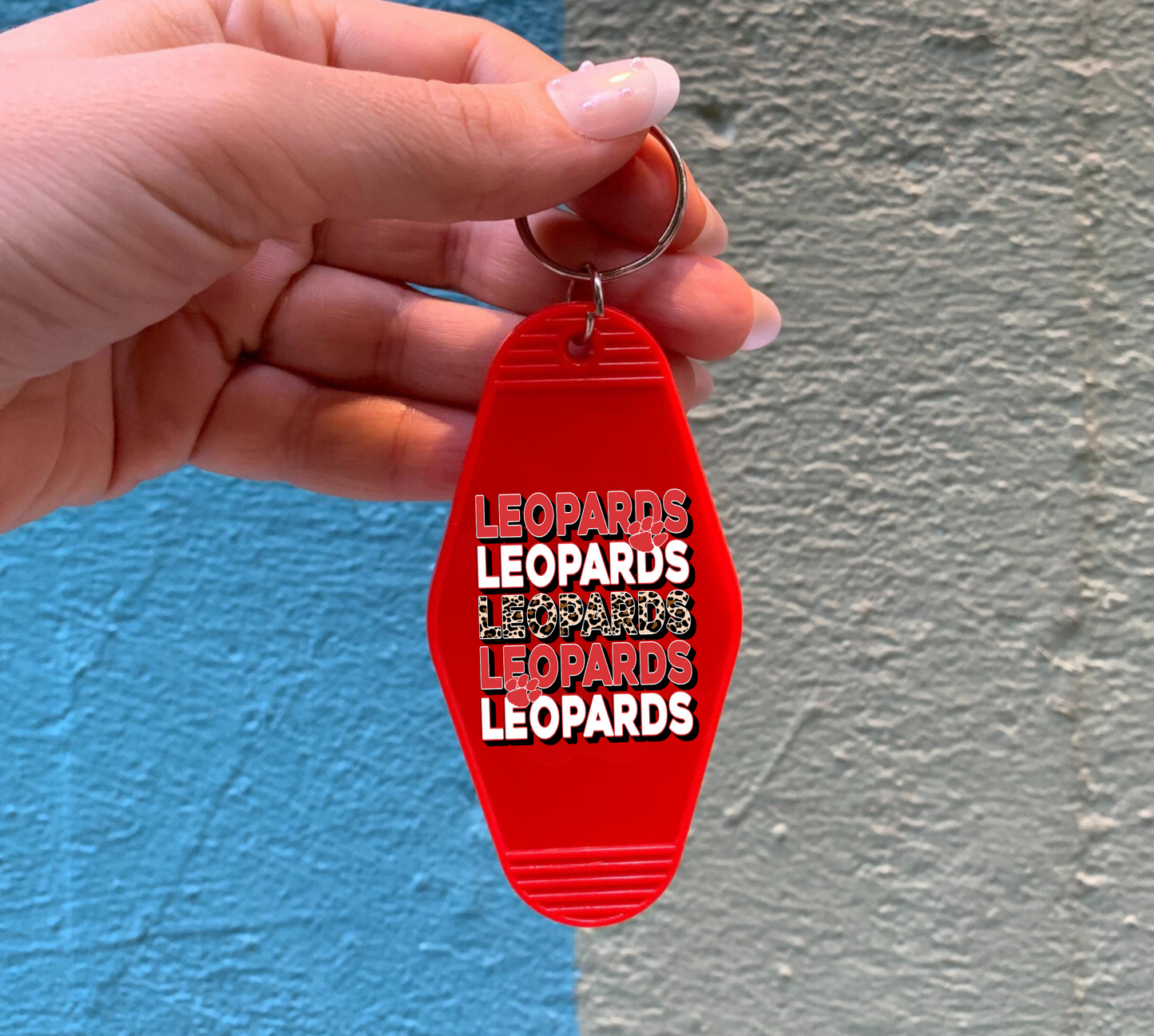 LEOPARDS Motel Keychain