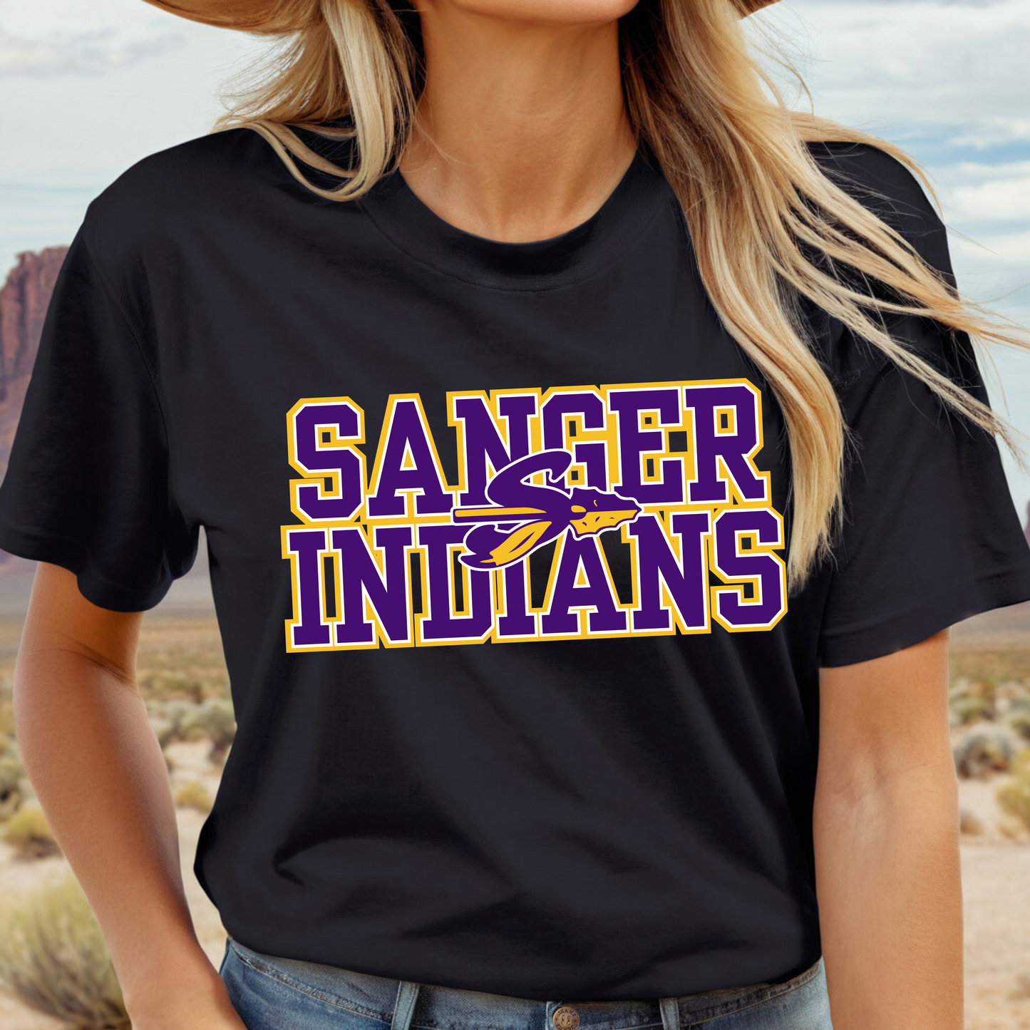 SANGER INDIANS Logo tee