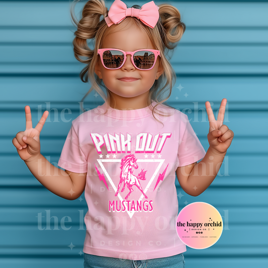 PINK OUT MUSTANGS Top