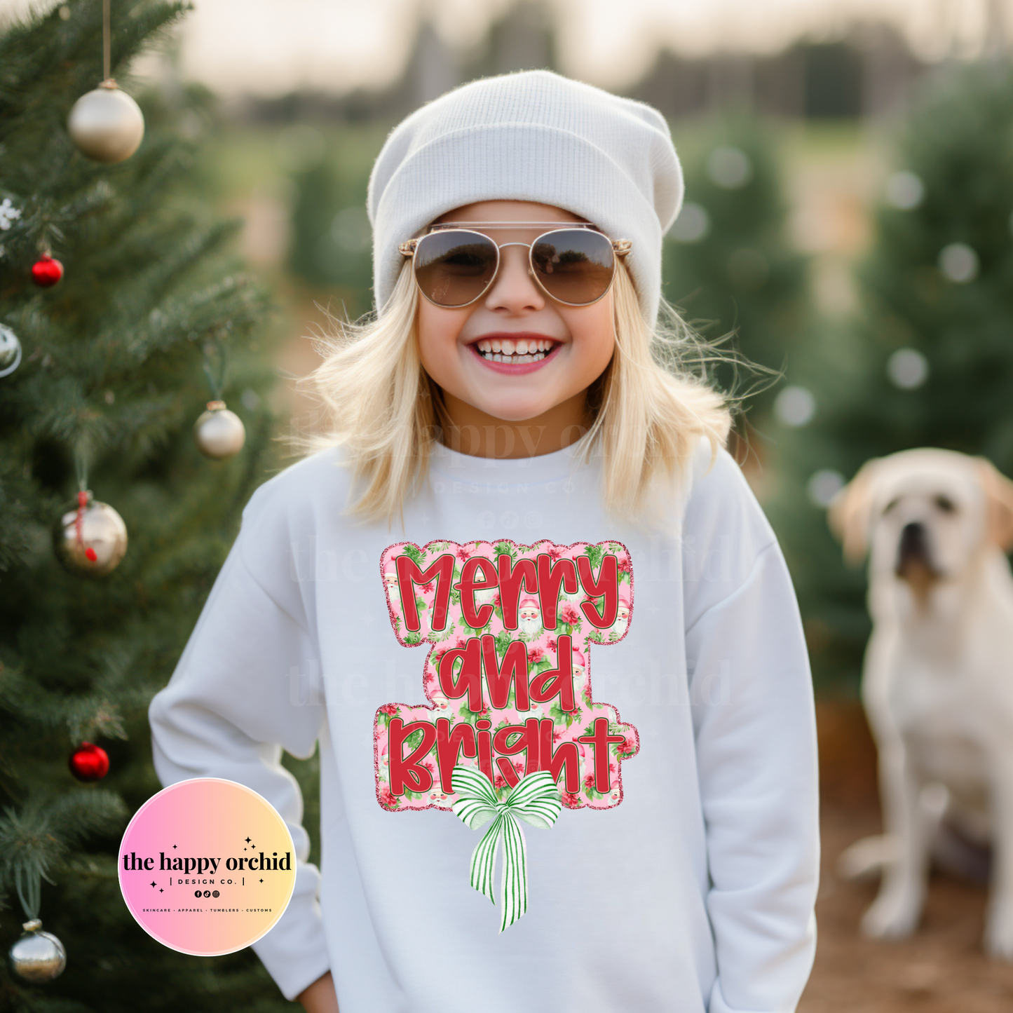 Youth MERRY & BRIGHT BOW Top