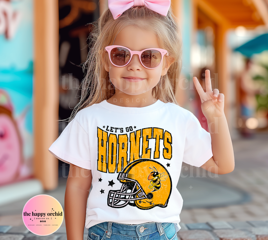 (NEW) Youth LET'S GO HORNETS Distressed Top