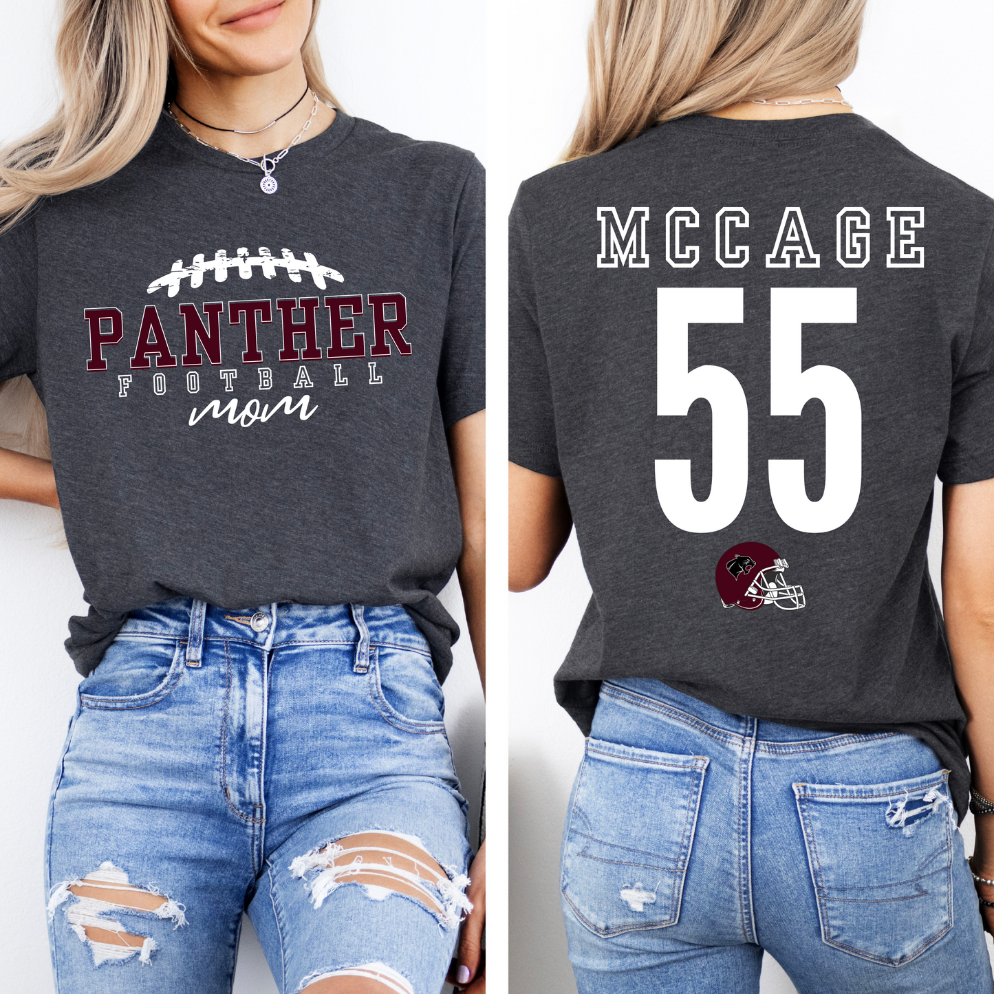 PANTHER FOOTBALL MOM - SAINT JO Personalized Tee