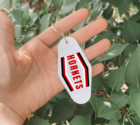 MUENSTER HORNETS Arrow Block Motel Keychain - WHITE