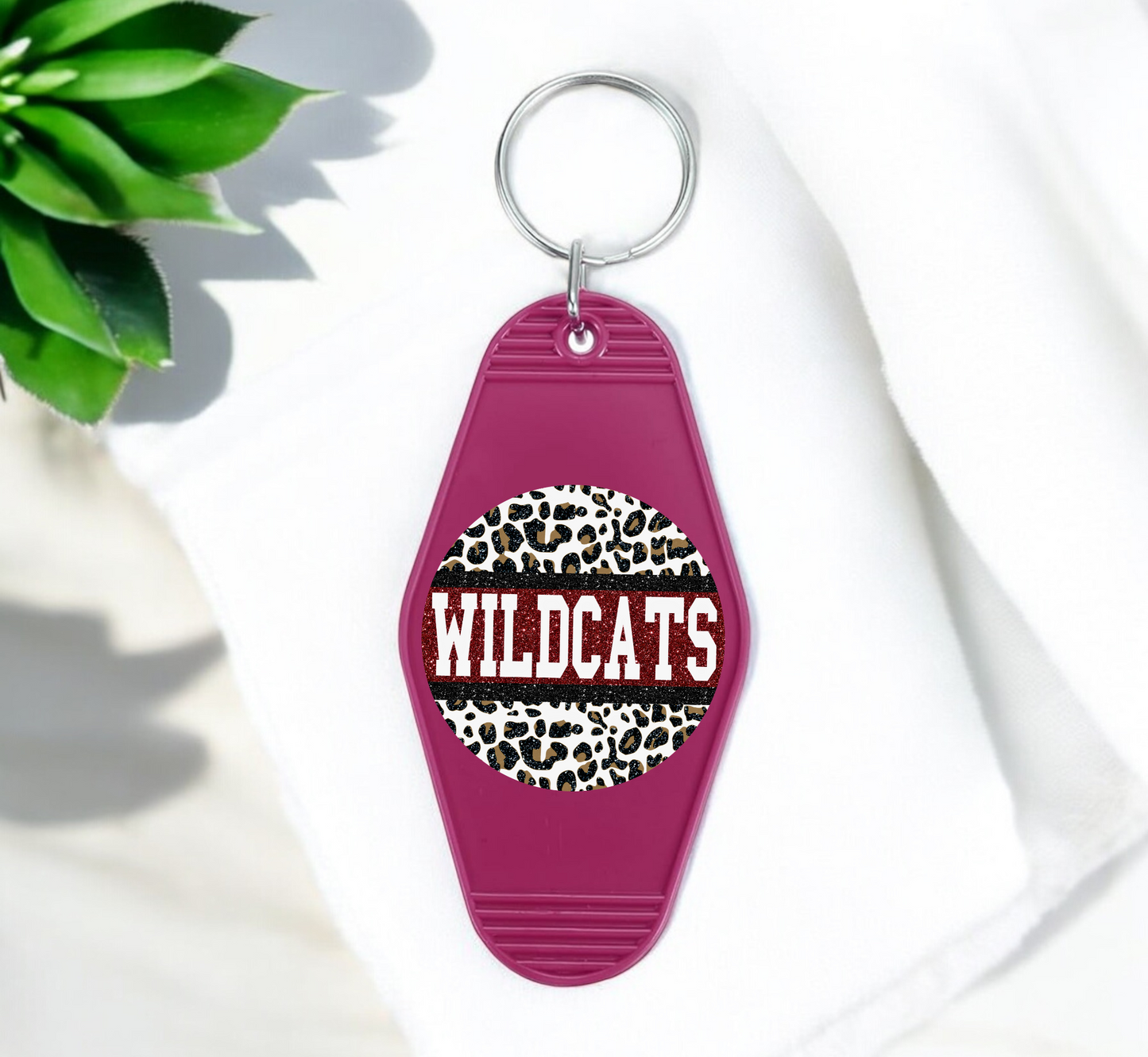 WILDCATS Faux Glitter Motel Keychain