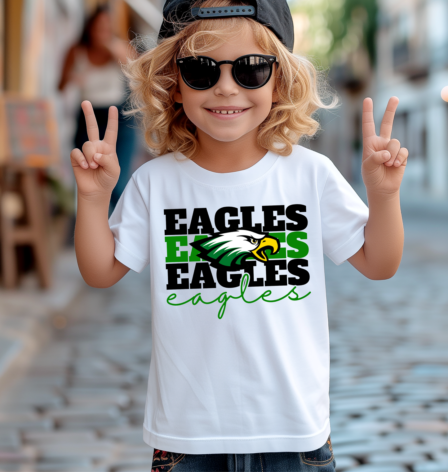 Youth EAGLES Stacked Top