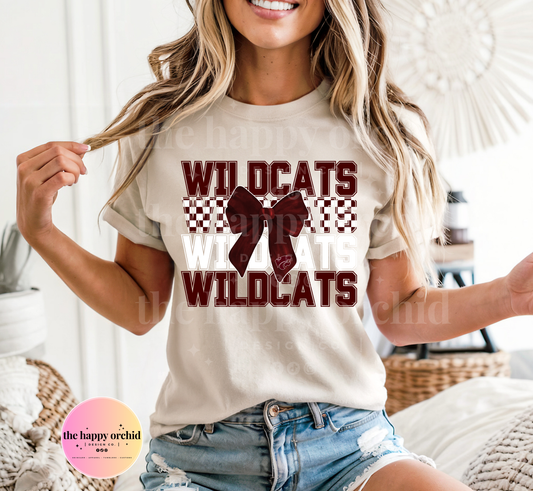 NEW WILDCATS Stacked Bow tee