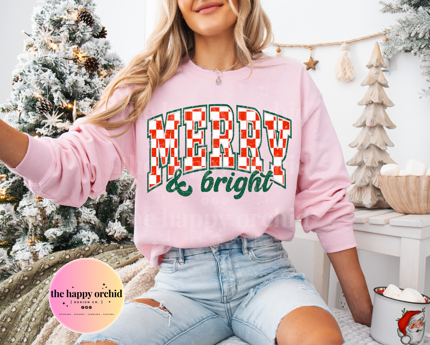 MERRY & BRIGHT Checkered Top