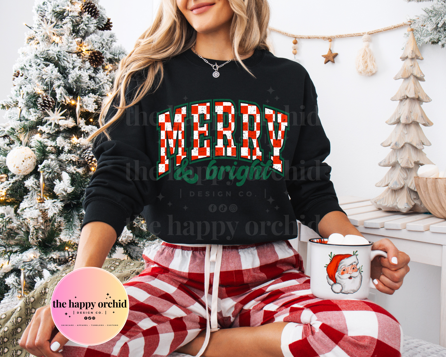 MERRY & BRIGHT Checkered Top