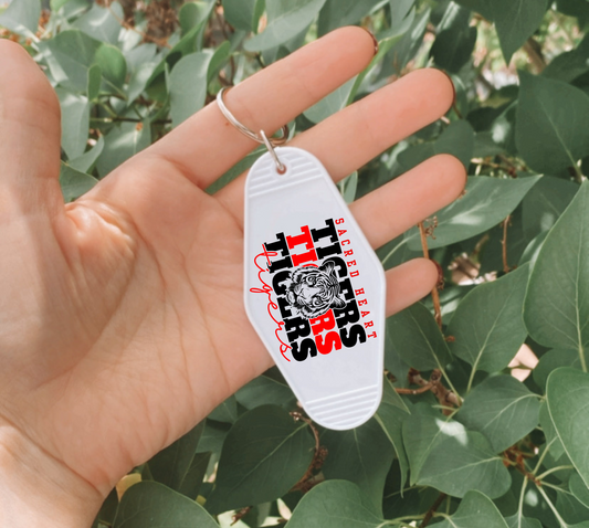 SACRED HEART TIGERS Motel Keychain