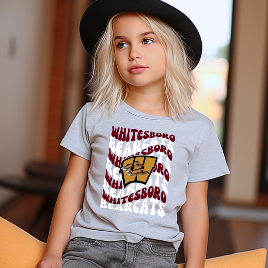 Youth WHITESBORO BEARCATS Retro Wave Top