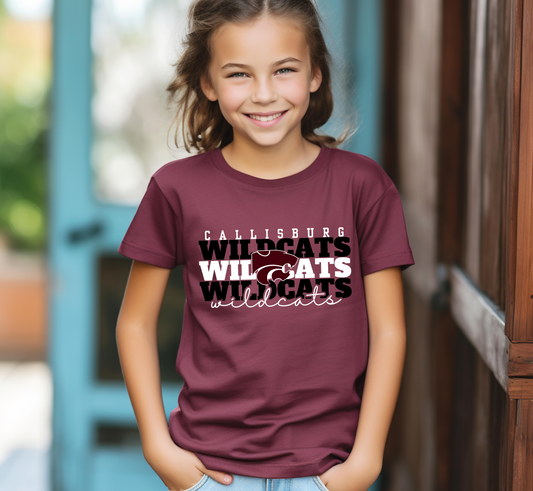 Youth CALLISBURG WILDCATS Stacked Top