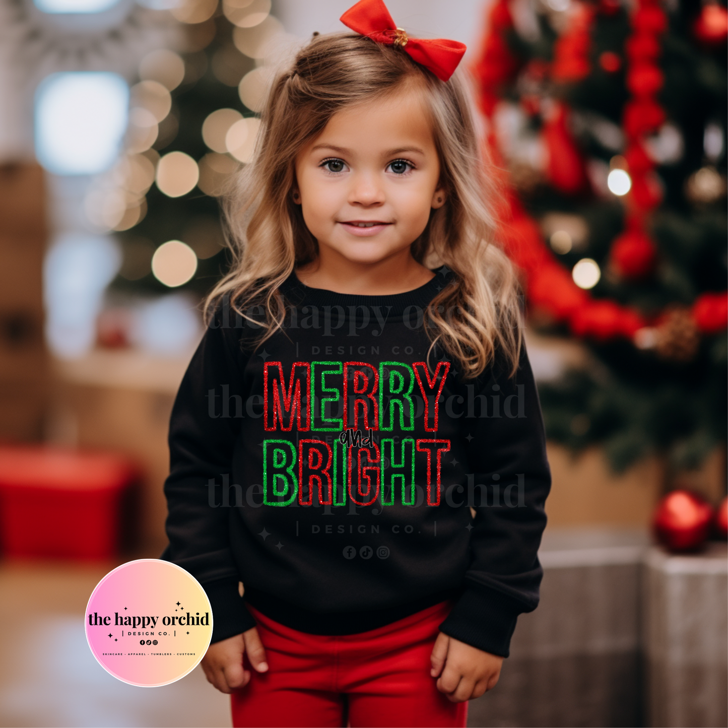 Youth MERRY AND BRIGHT Tinsel Top