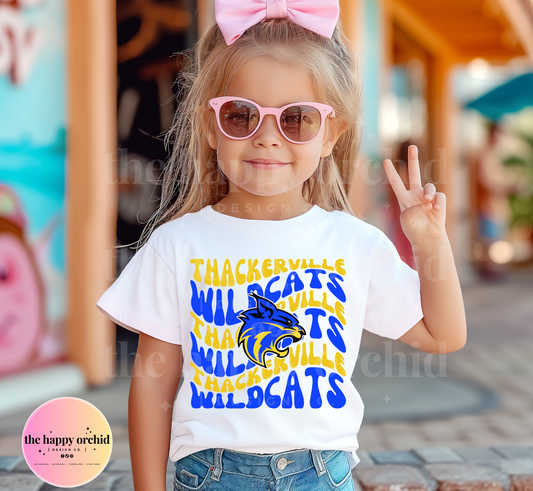 Youth THACKERVILLE WILDCATS Retro Wave Top