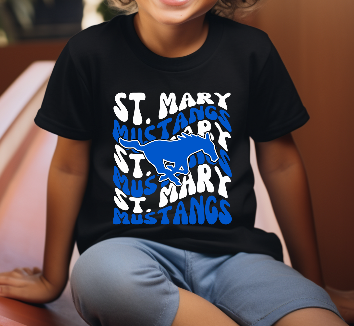 Youth RETRO WAVE ST. MARY MUSTANGS Top