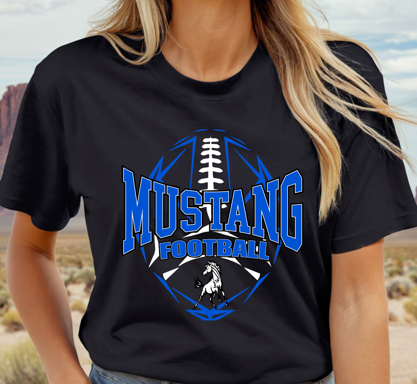 MUSTANG FOOTBALL tee