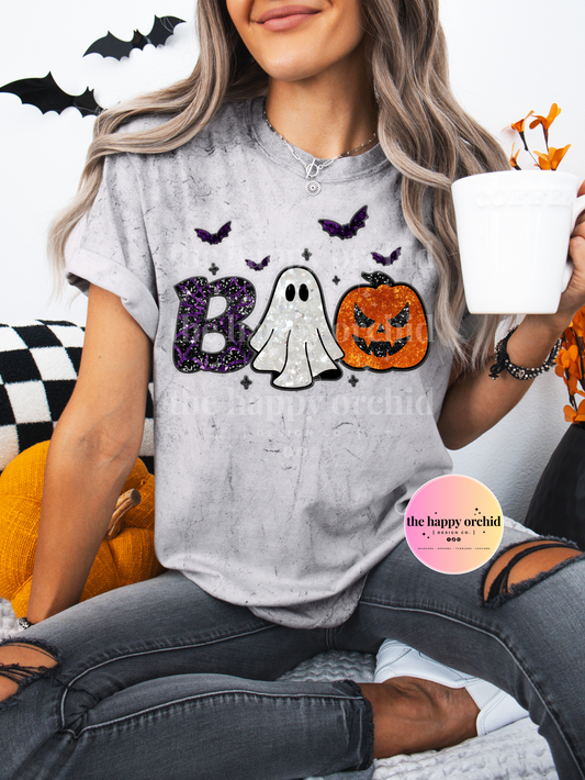 BOO Faux Glitter Color Blast Top