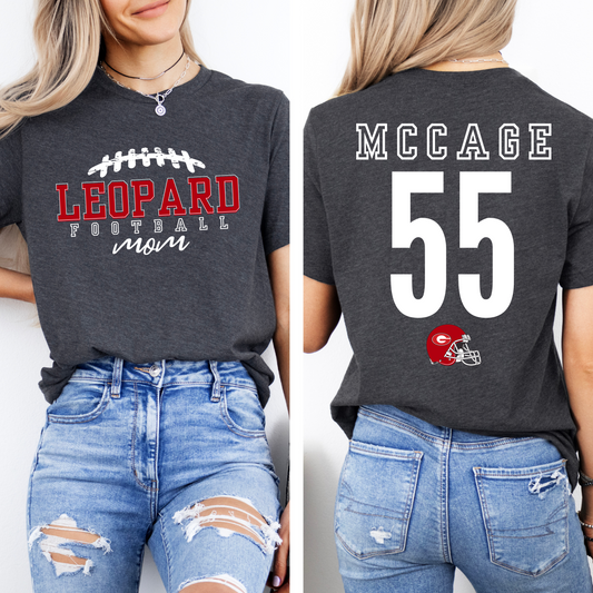 LEOPARD FOOTBALL MOM - GAINESVILLE Personalized Tee