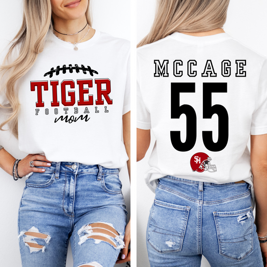 TIGER FOOTBALL MOM - SACRED HEART Personalized Tee