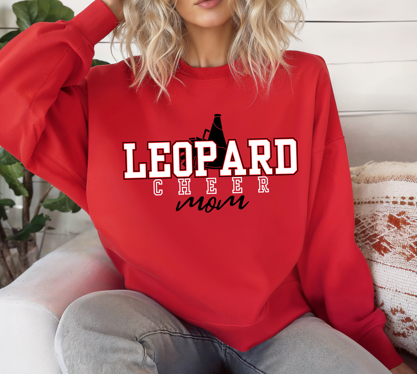 LEOPARD CHEER MOM Top