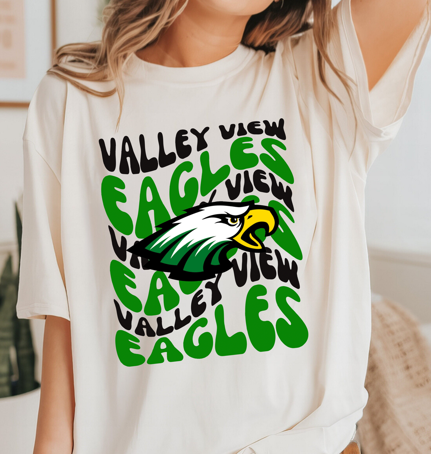 VALLEY VIEW EAGLES Retro Wave tee