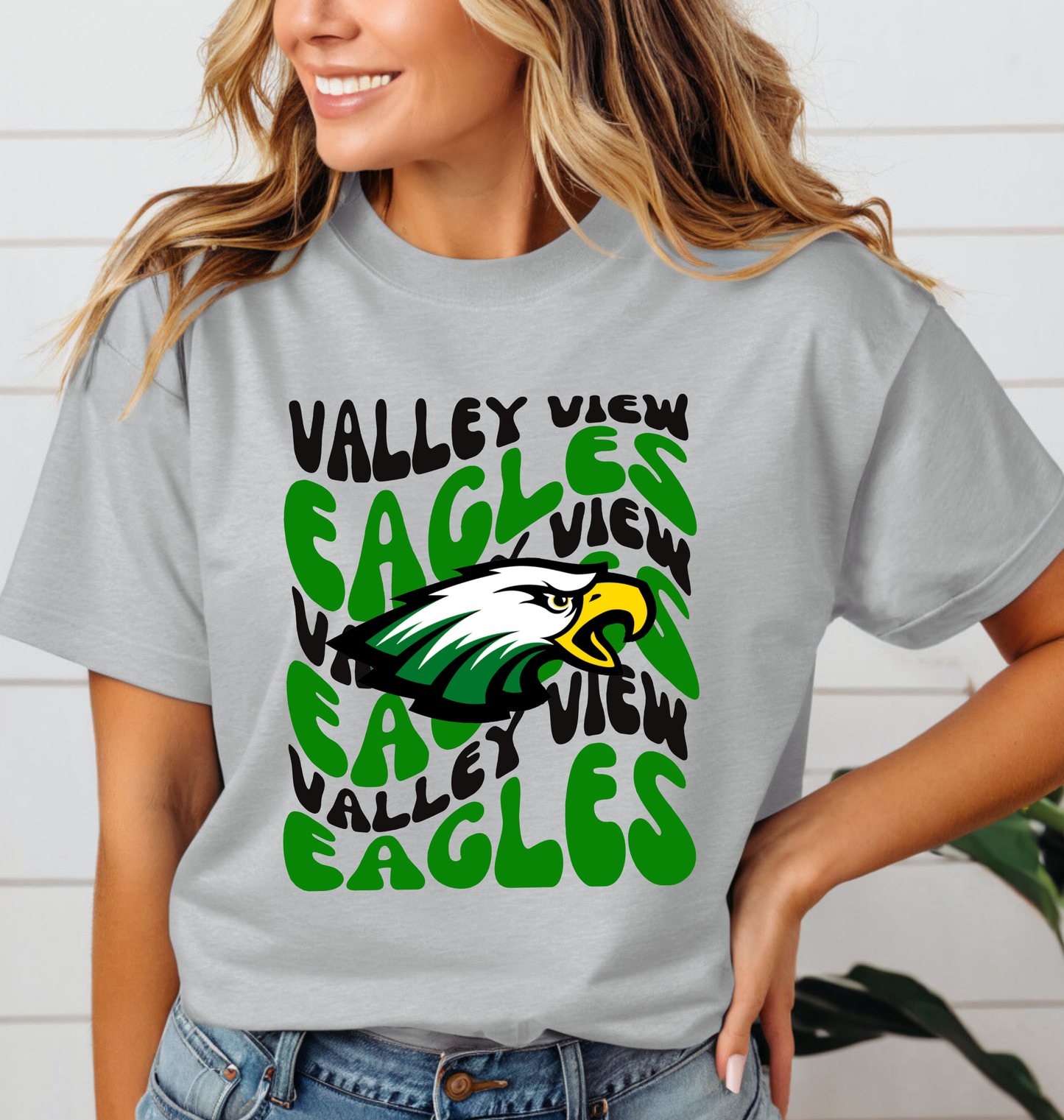 VALLEY VIEW EAGLES Retro Wave tee