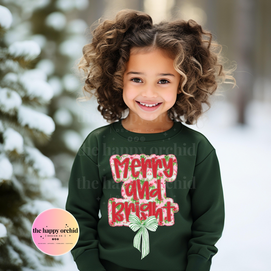 Youth MERRY & BRIGHT BOW Top