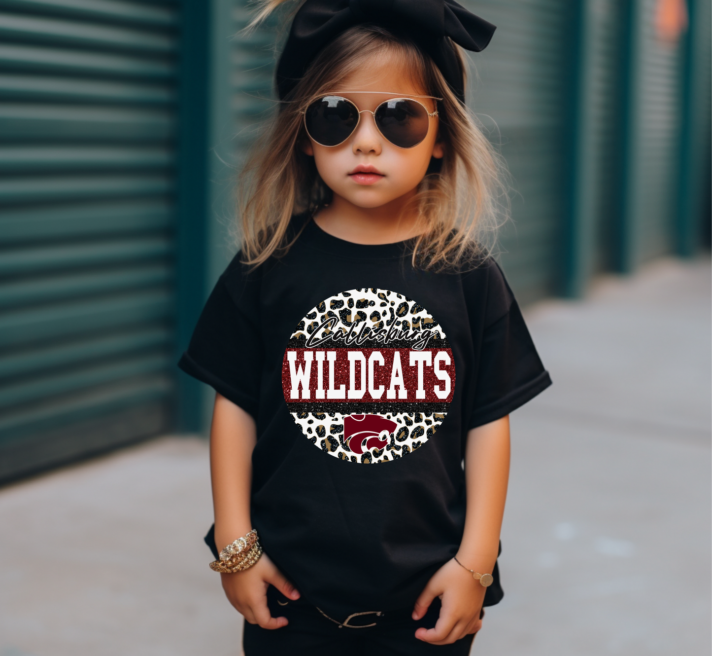 Youth WILDCATS Faux Glitter Top