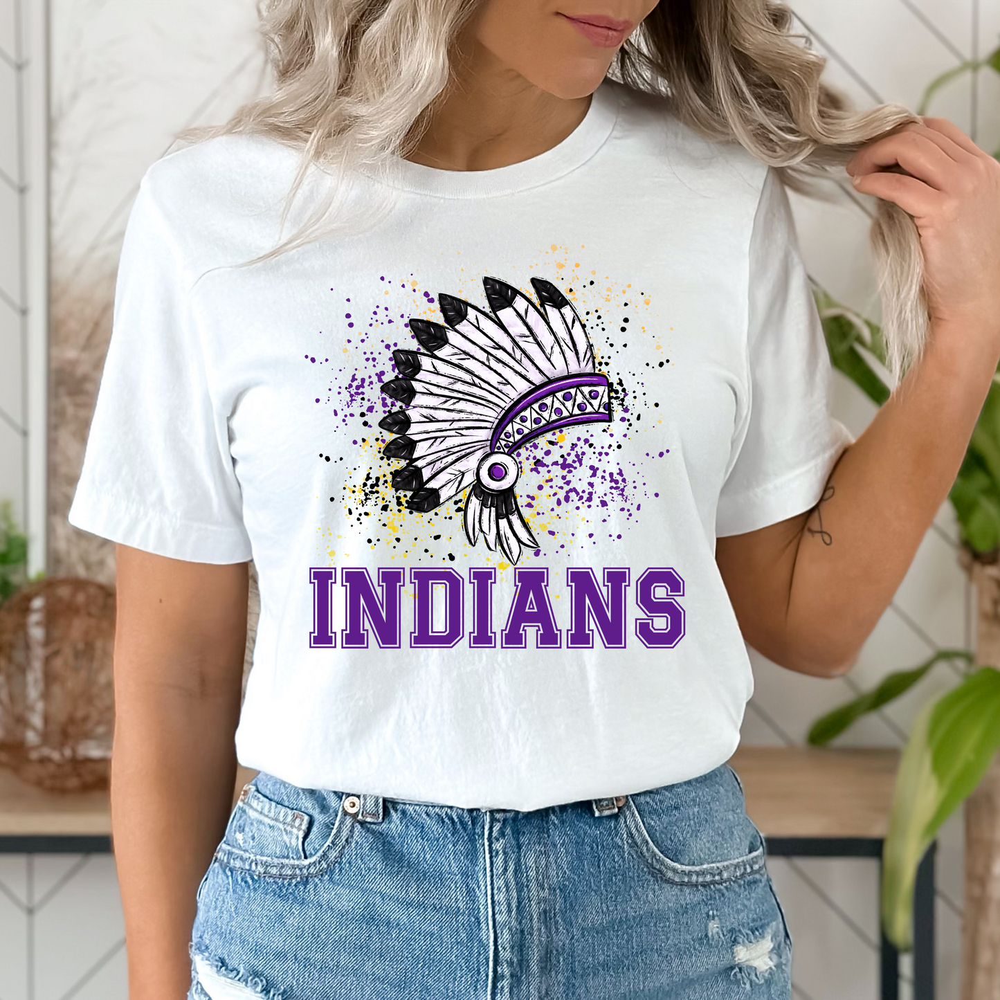 INDIANS Paint Splatter tee