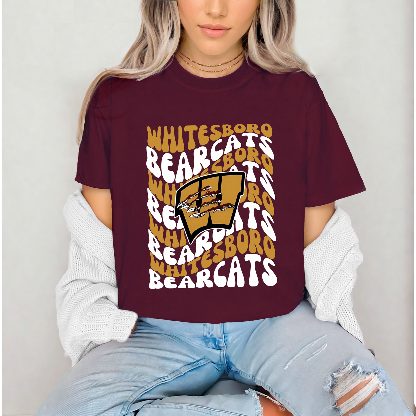 WHITESBORO BEARCATS Retro Wave tee