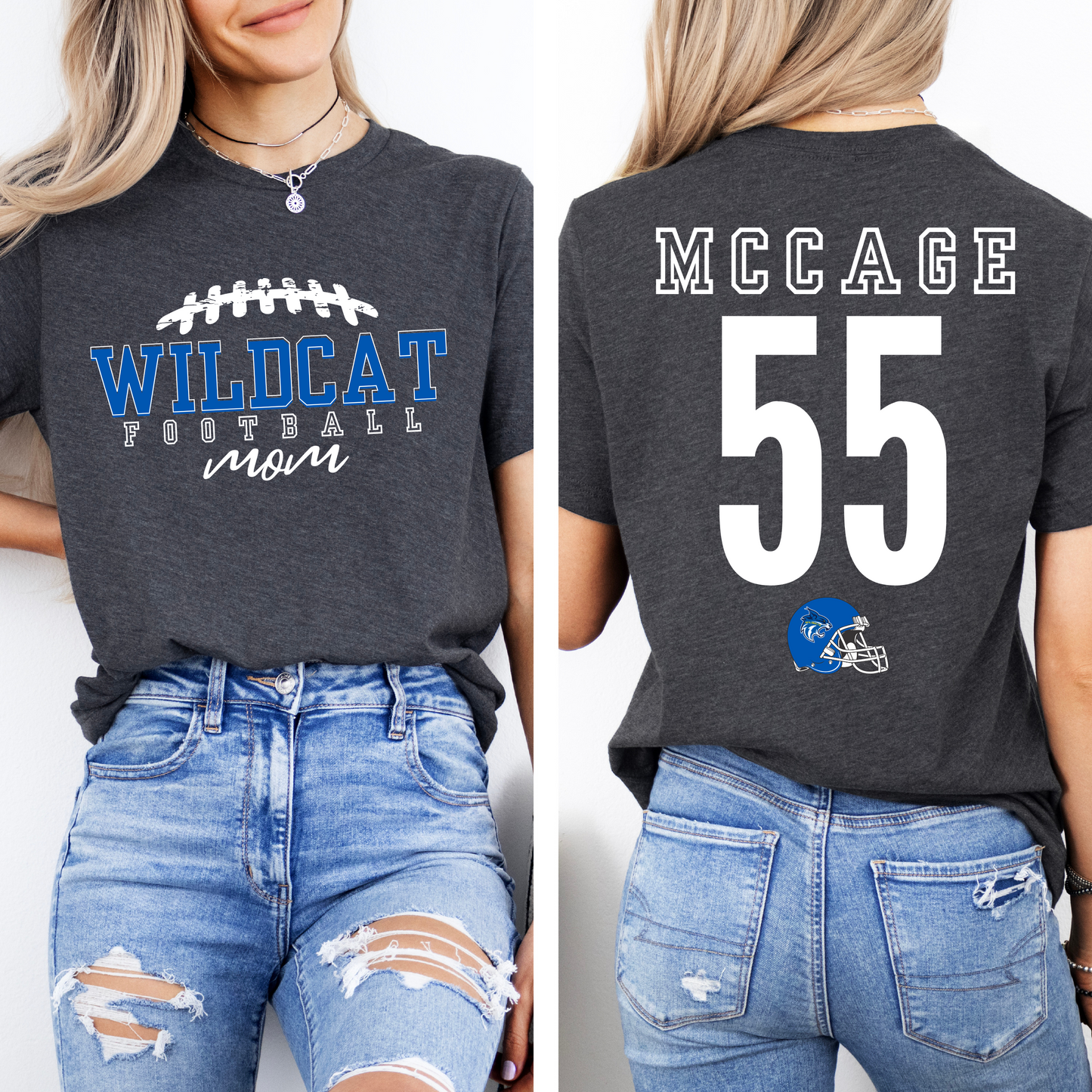 WILDCAT FOOTBALL MOM - THACKERVILLE Personalized Tee