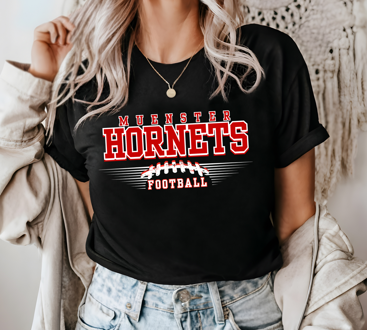 MUENSTER HORNETS FOOTALL tee