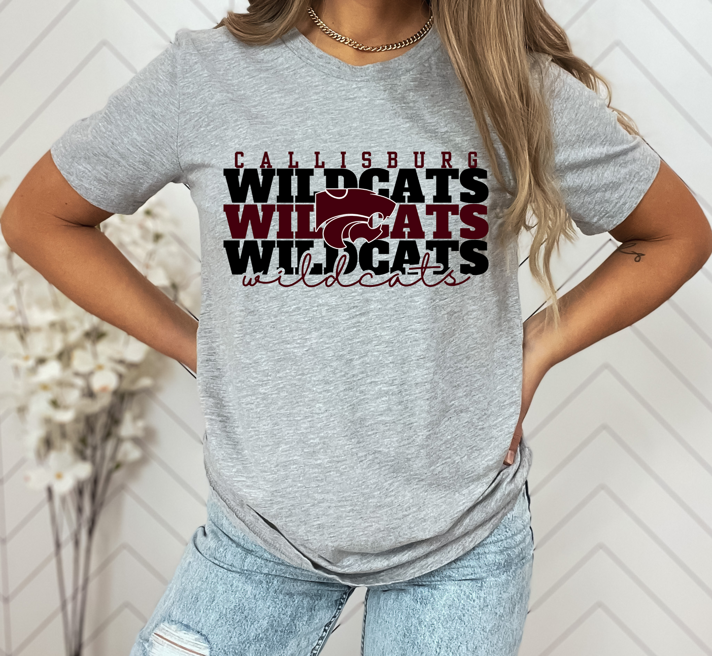 Youth CALLISBURG WILDCATS Stacked Top