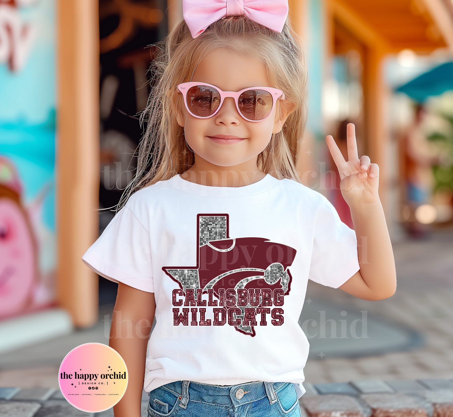 NEW Youth Callisburg Wildcats State GLITTER Top