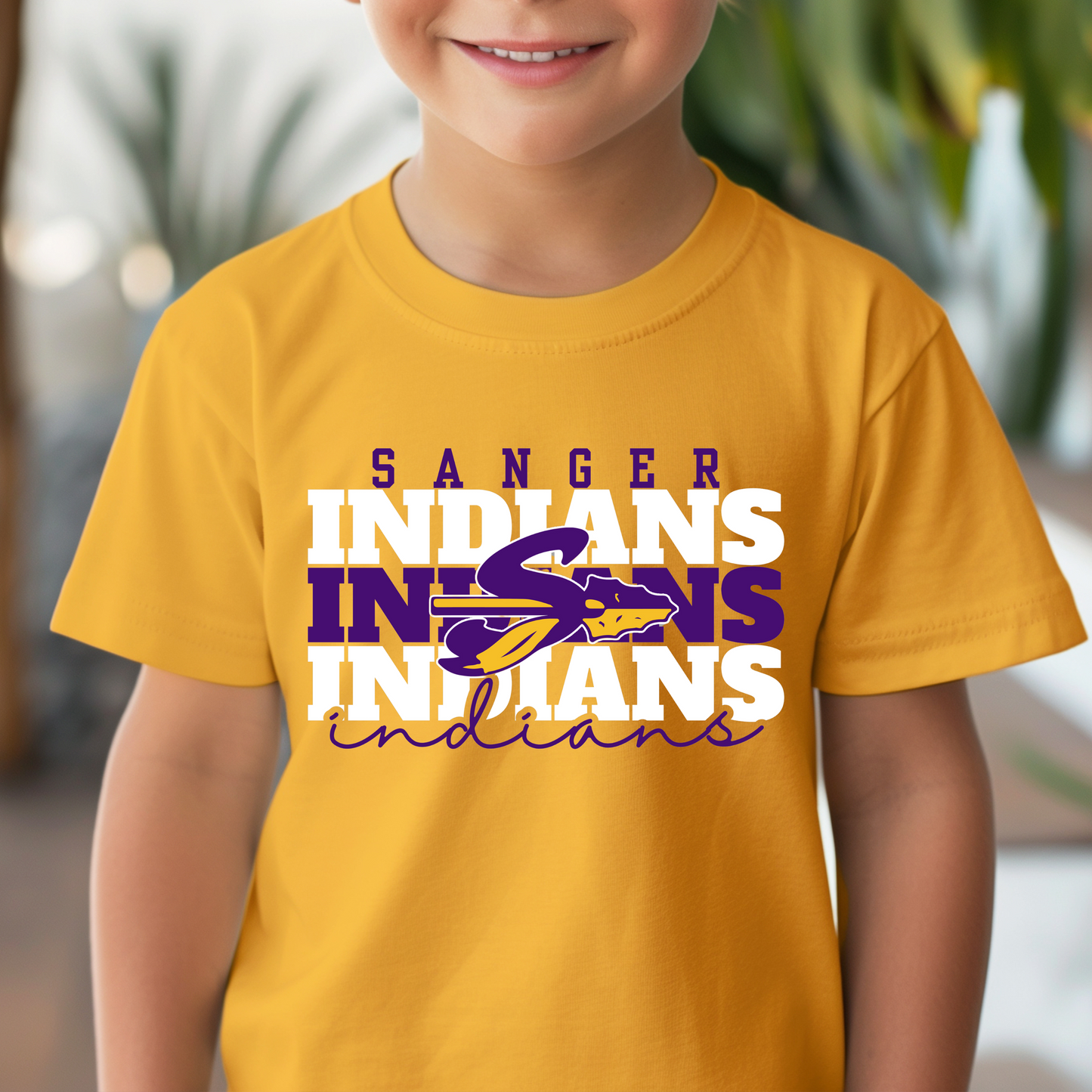 Youth SANGER INDIANS Stacked Top