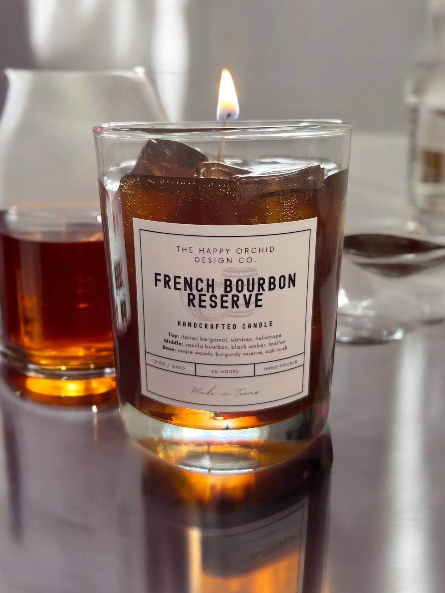 FRENCH BOURBON RESERVE - Whiskey Glass Handcrafted Candle