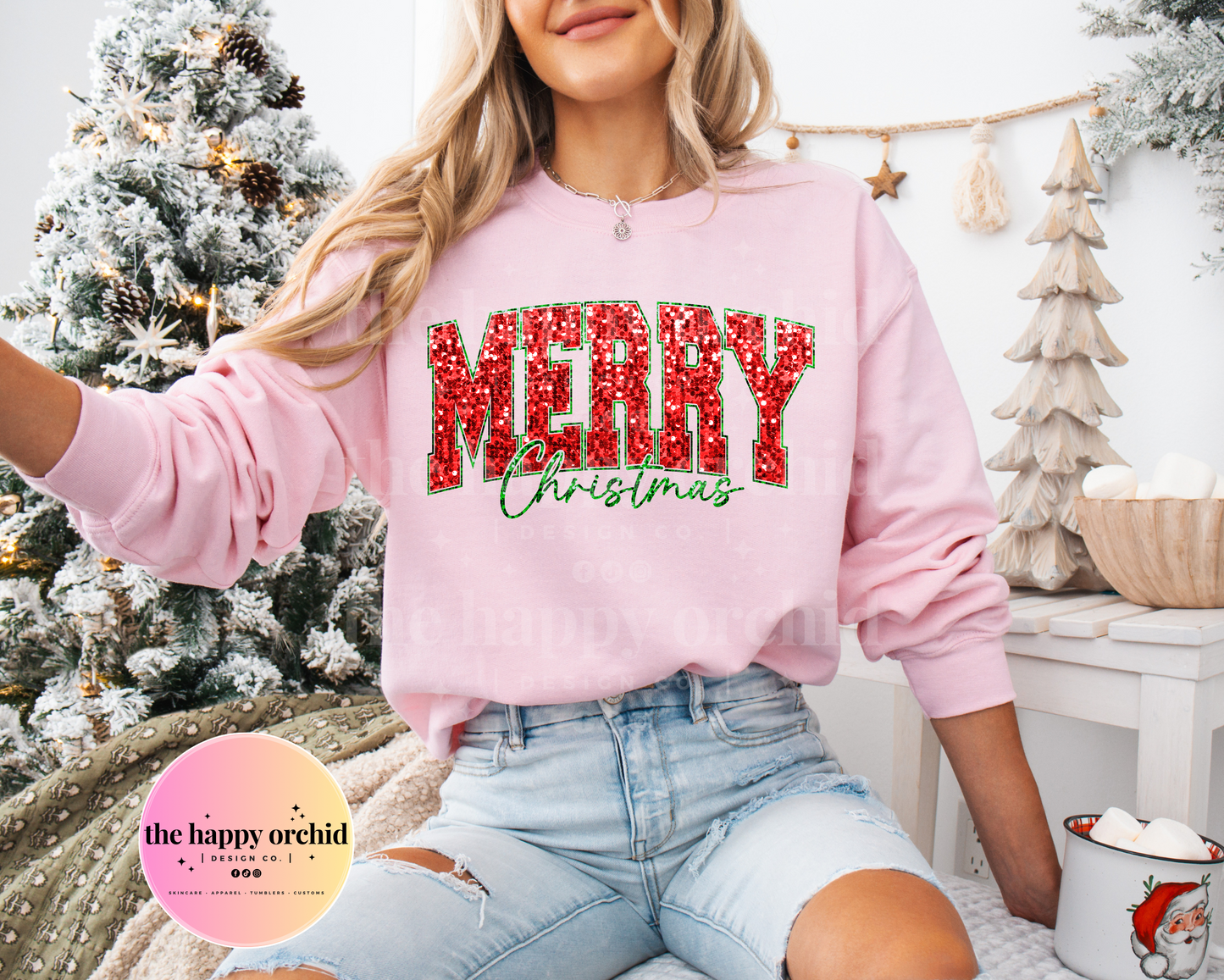 MERRY CHRISTMAS Glitter Top