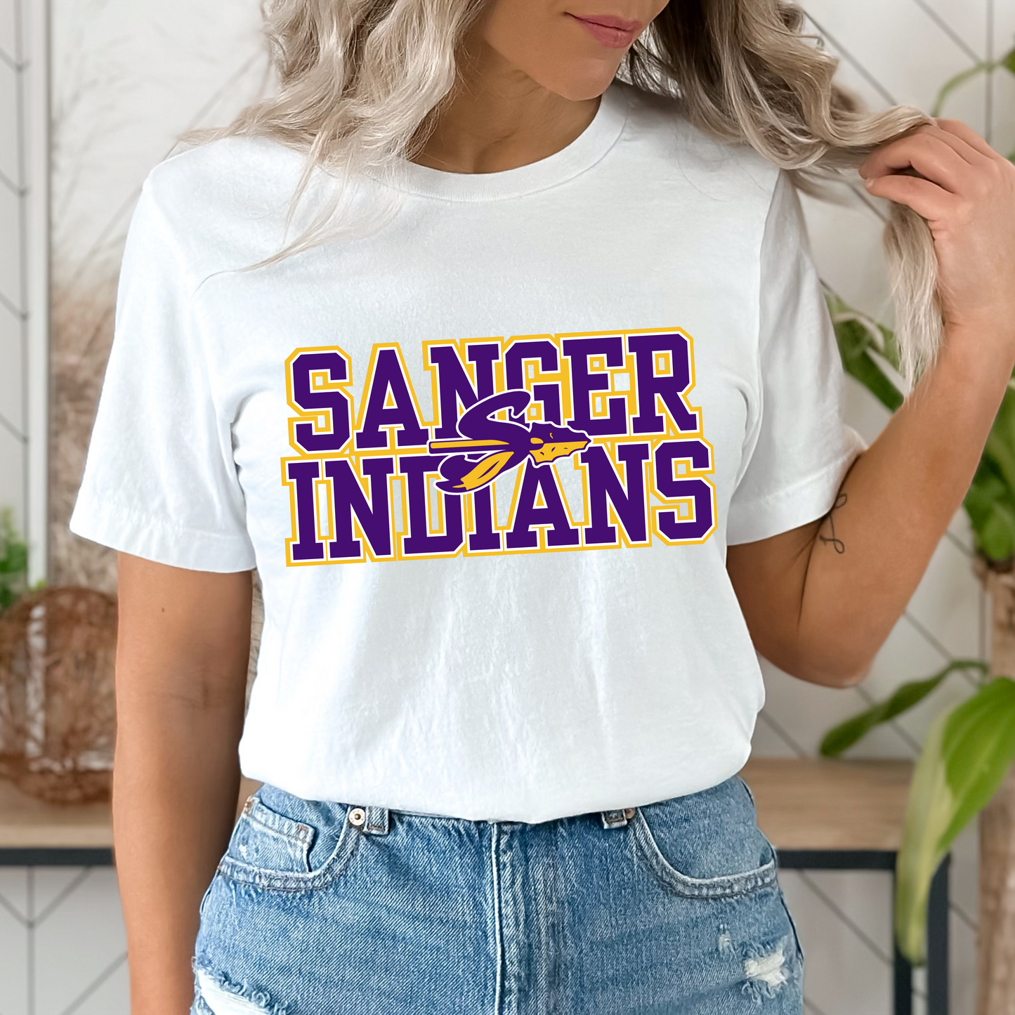 SANGER INDIANS Logo tee