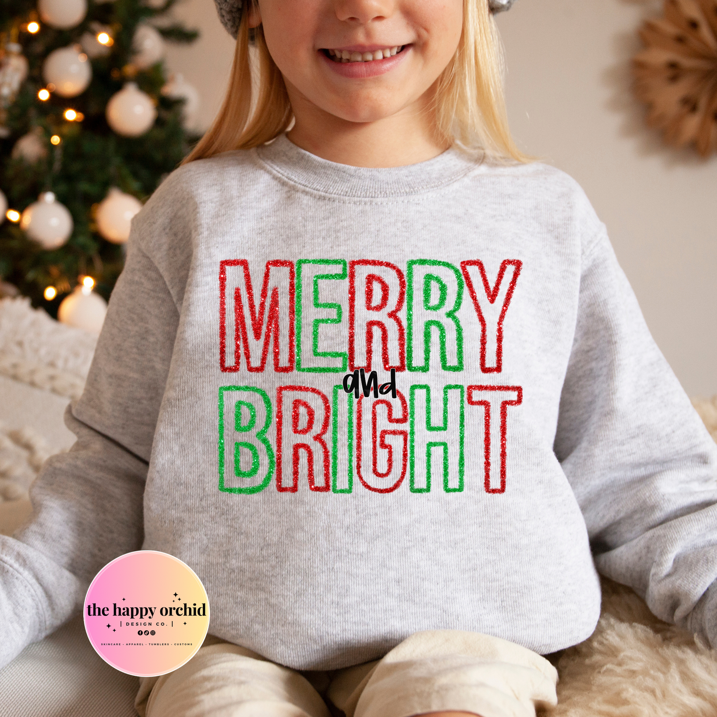 Youth MERRY AND BRIGHT Tinsel Top